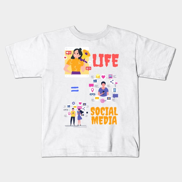 social media Kids T-Shirt by AMINOS ART